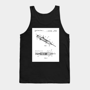 Medical Syringe Patent - Doctor Nurse Doctors Office Art - White Tank Top